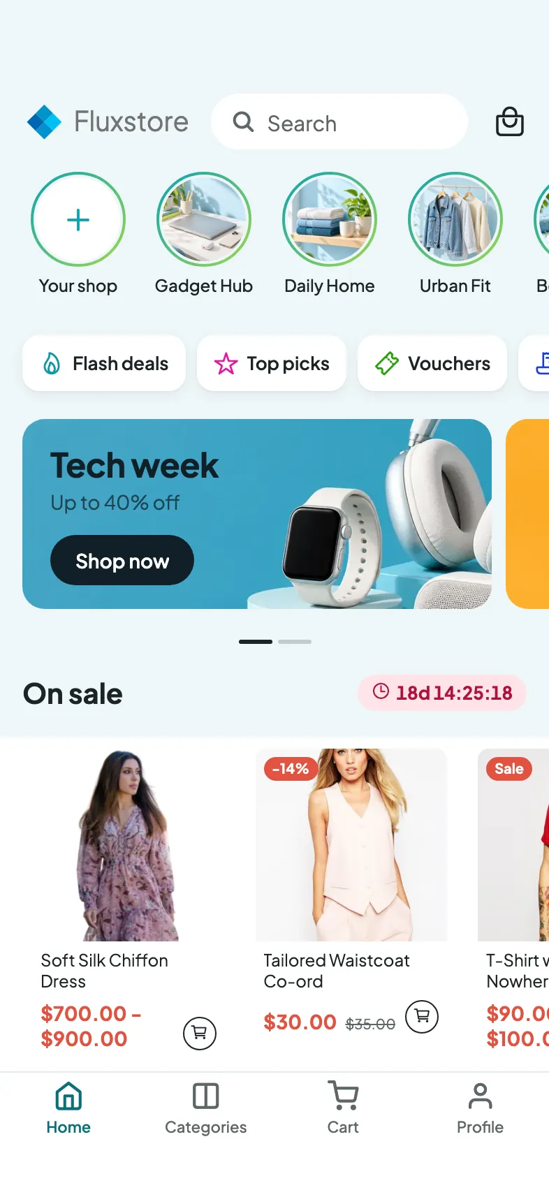 Market look: Home screen