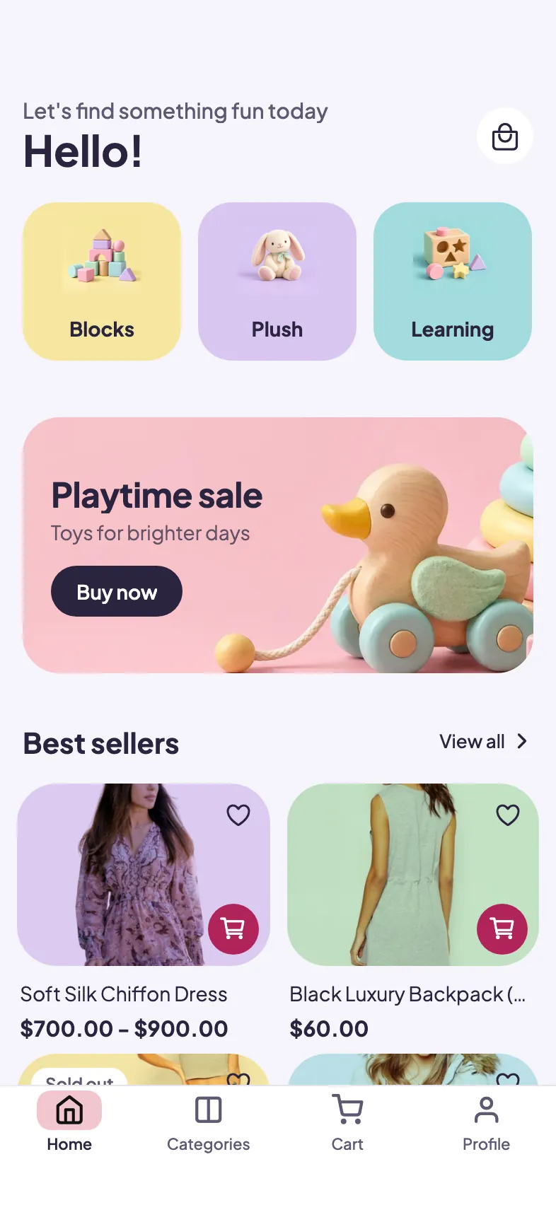 Play look: Home screen