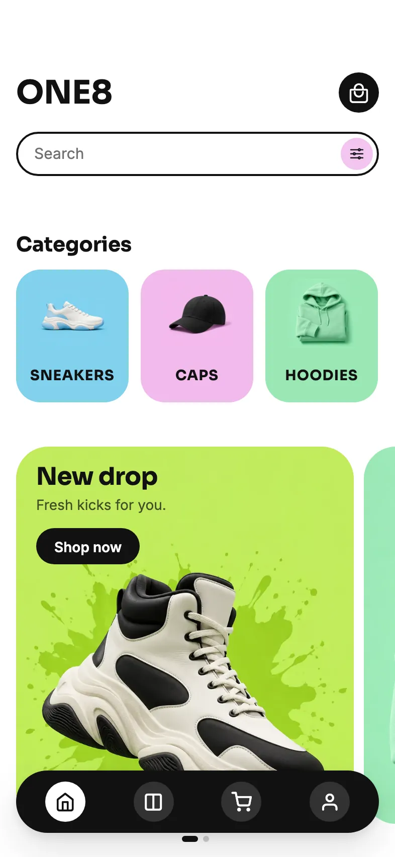 Sport look: Home screen