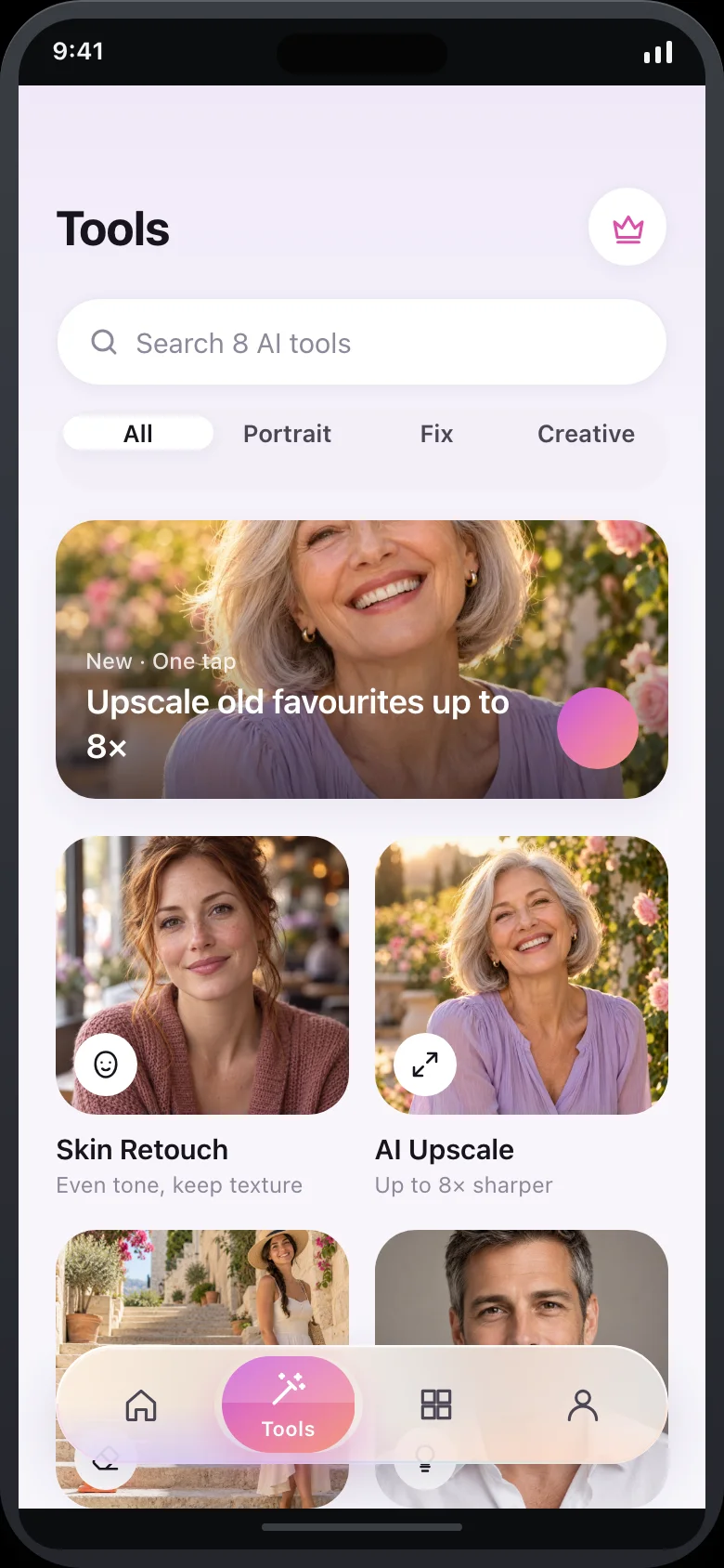 Lumetta (AI Photo Retouch) — Tools