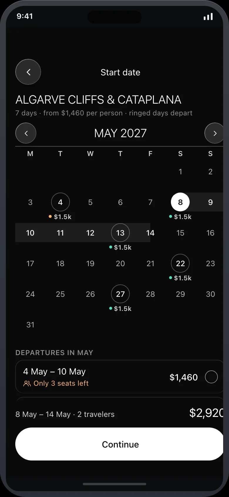 Aurevo (AI Tour Booking & Trip Matcher) — Dates