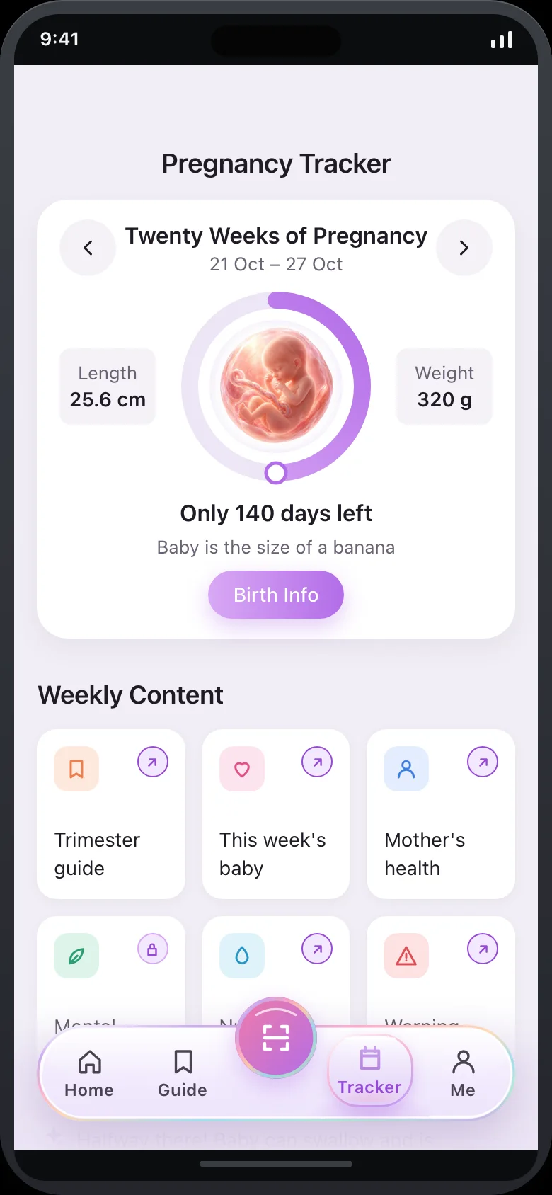 Lunelle (AI Maternal Nutrition & Prenatal Care Log) — Tracker