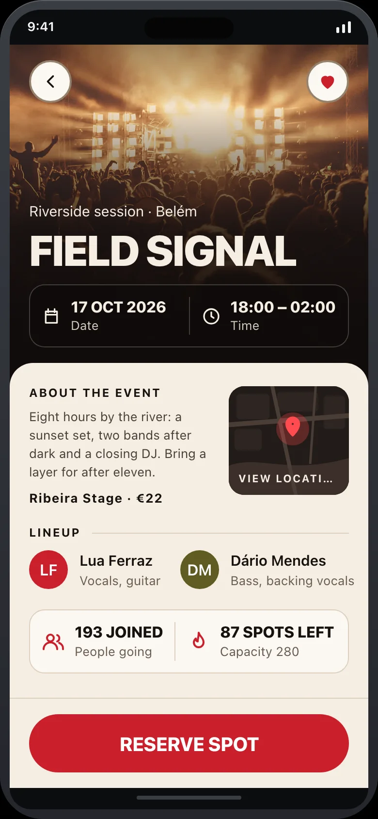Faisca (Nightlife & Live Music Finder) — Event