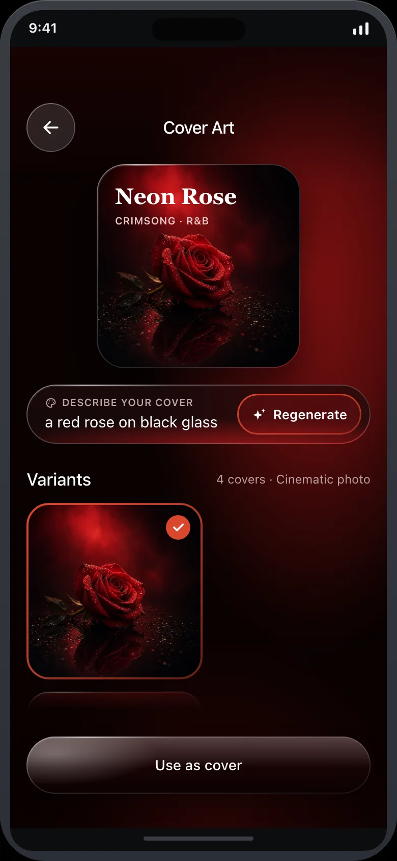 Crimsong (AI Song Generator) — Cover Art