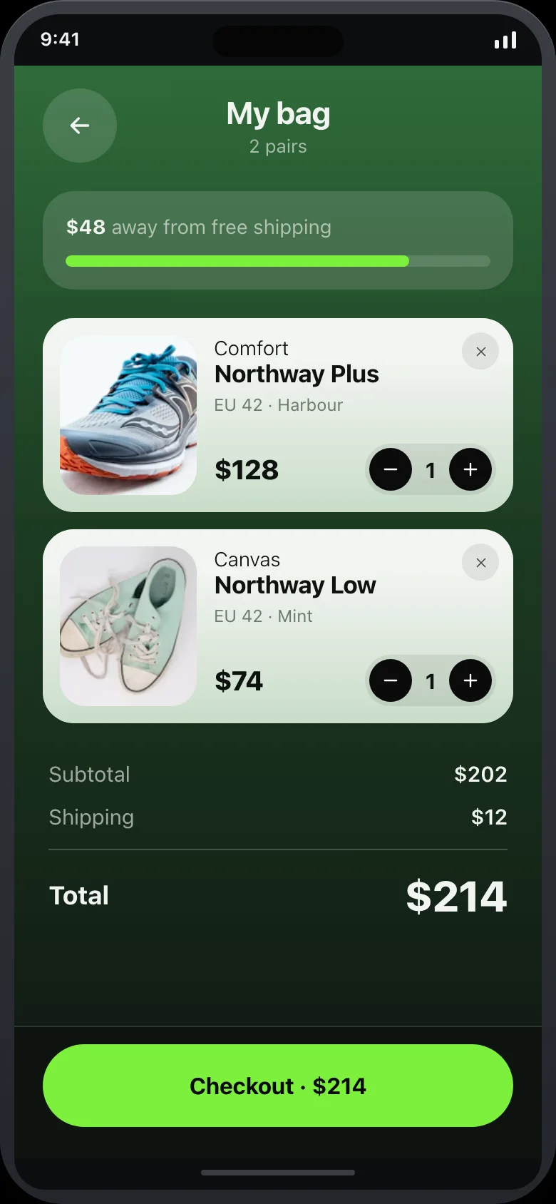 Fernline (Dark Green Sneaker Deck) — Bag