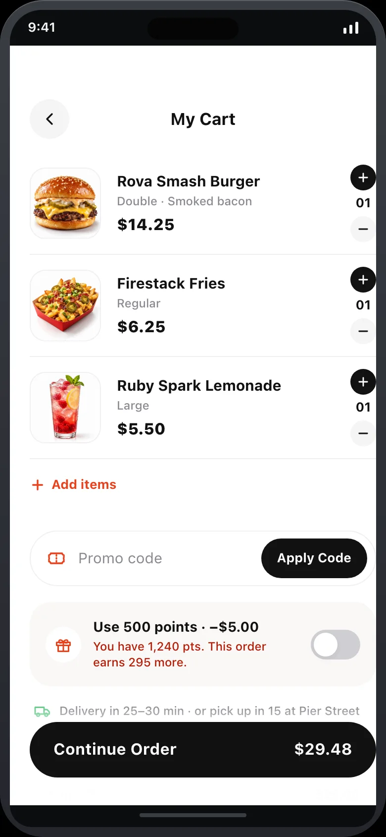 Kravaro Kitchen (Burger & Pizza Ordering) — Cart