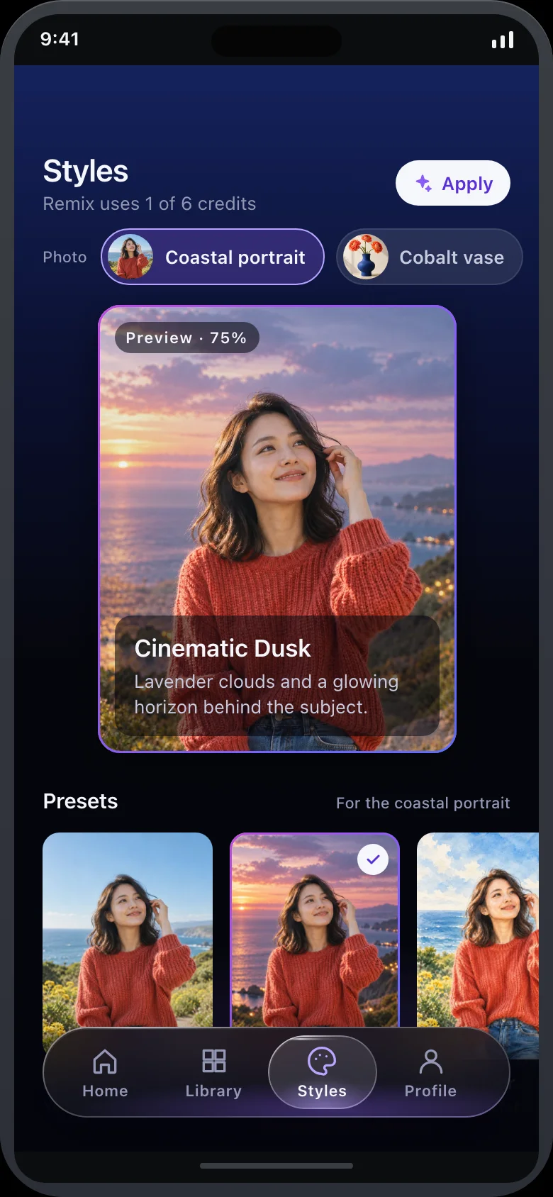 Virello (AI Image Remix Studio) — Styles