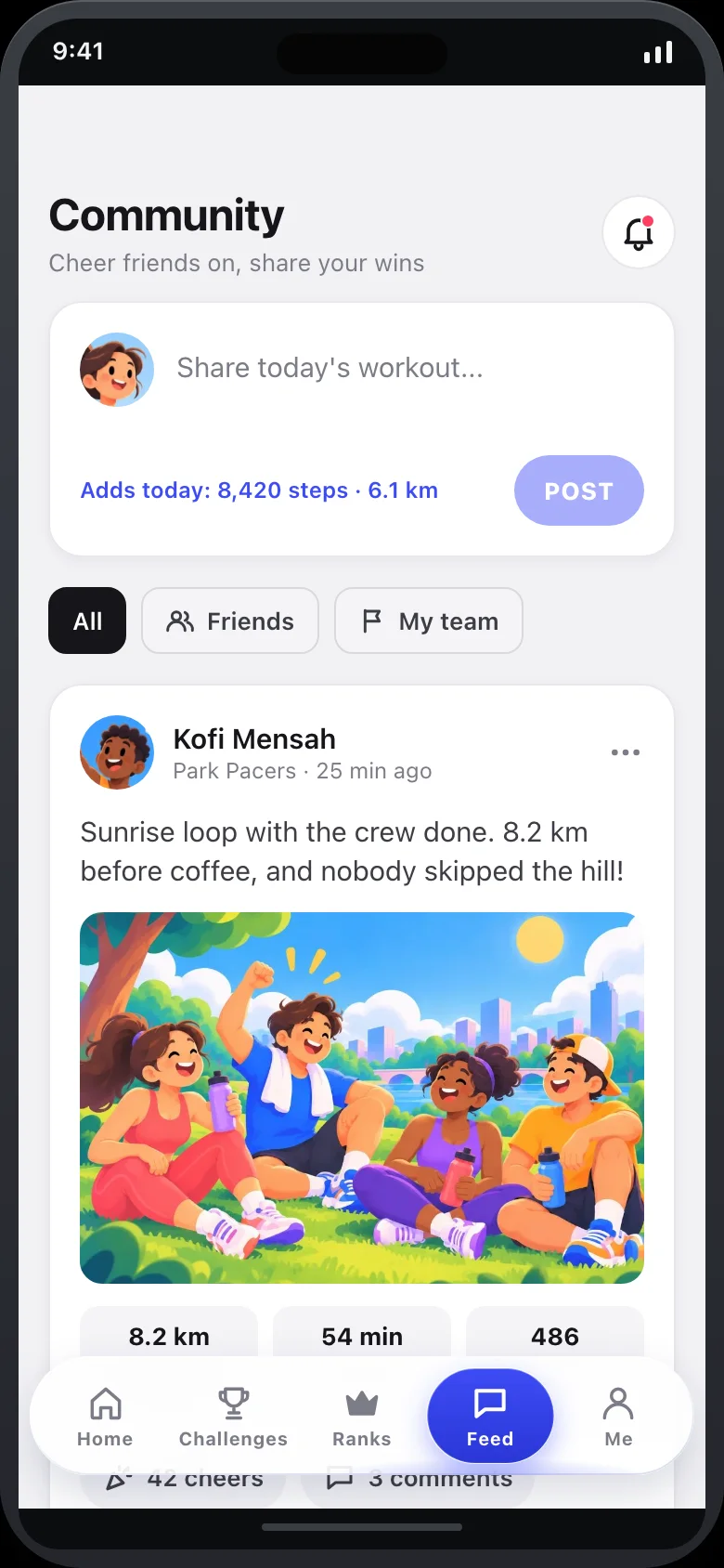 Stepwick (AI Fitness Challenges & Community) — Community