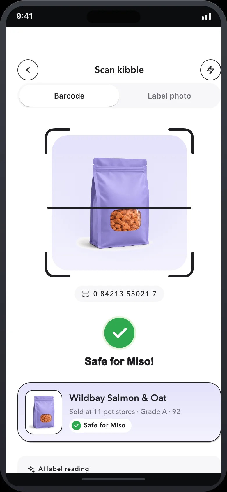 Snoutly (AI Pet Food Scanner) — Scanner