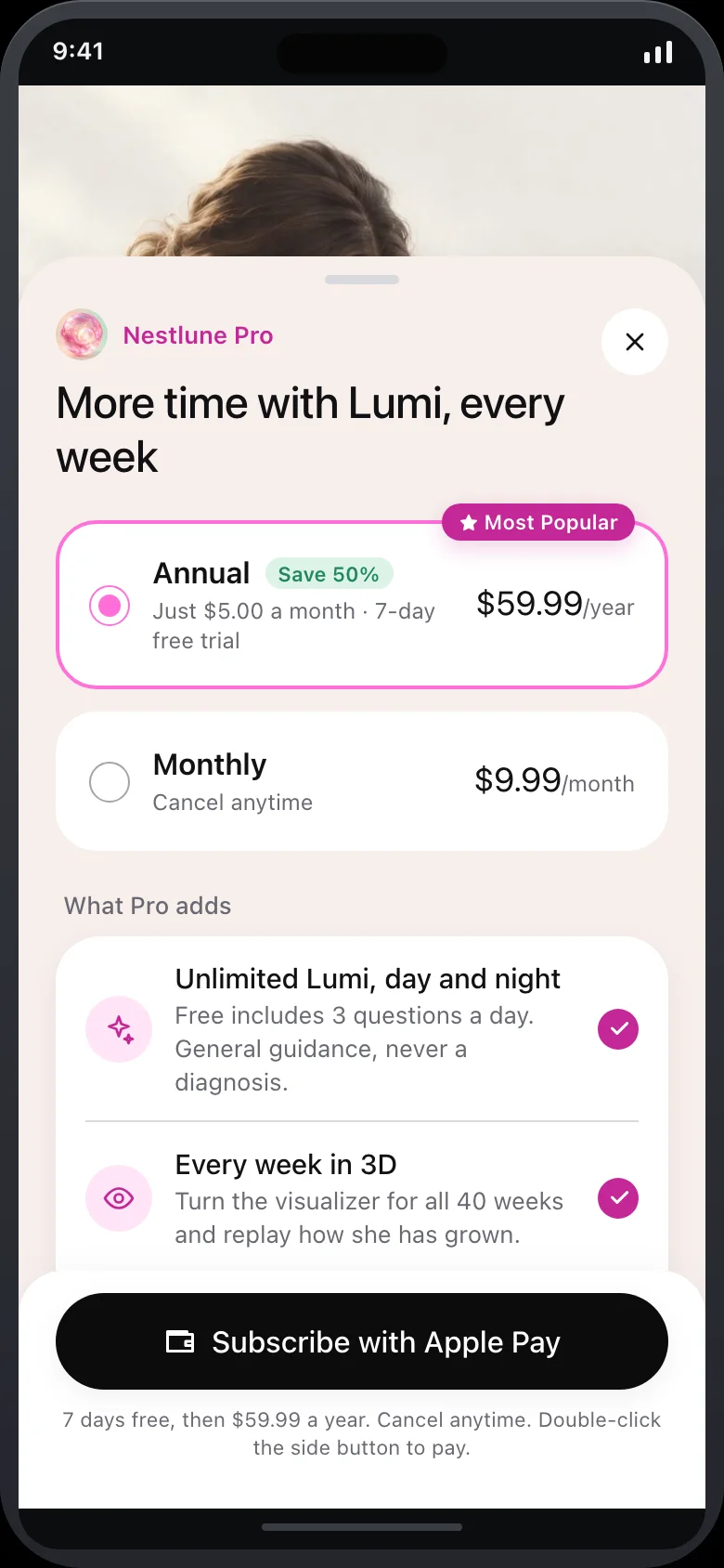 Nestlune (AI Pregnancy Companion) — Paywall