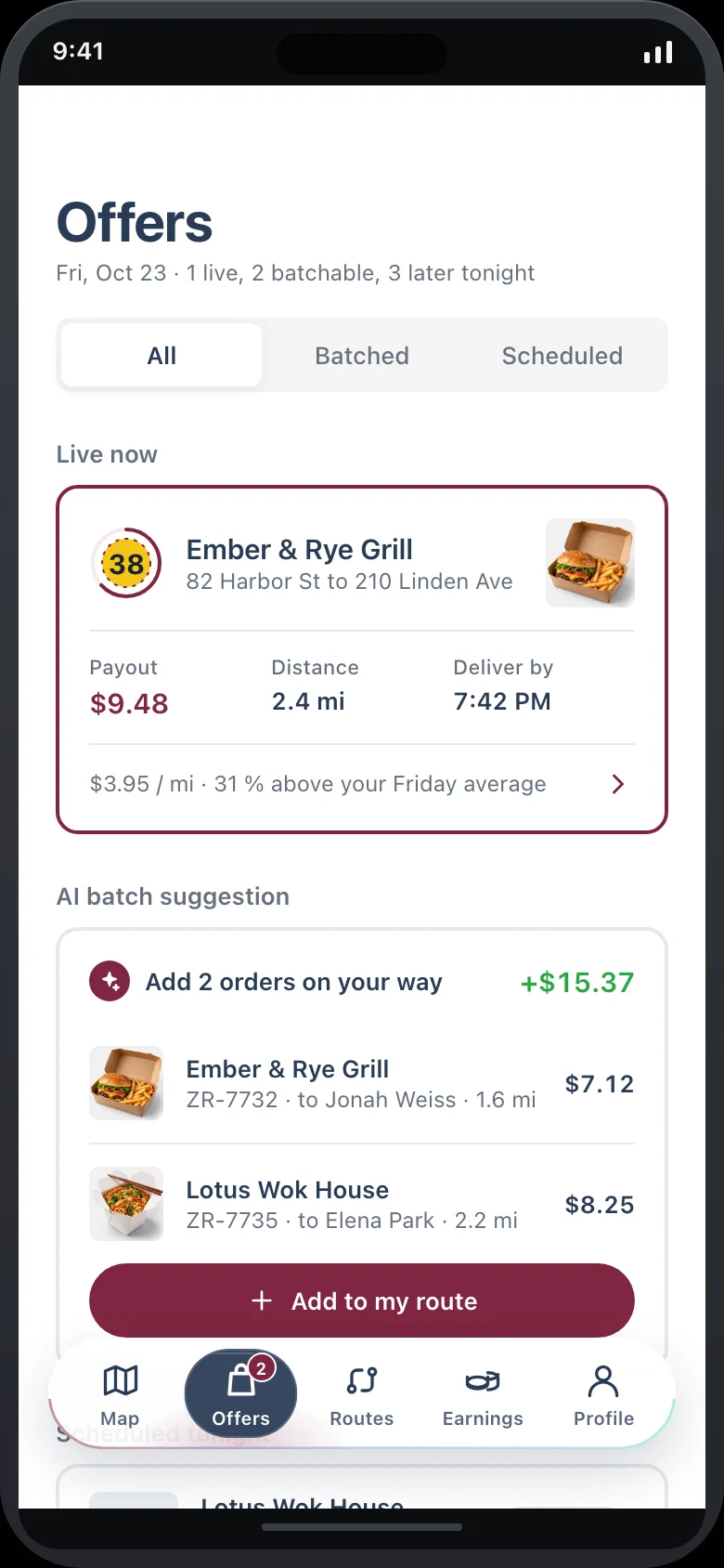 Zyvro Rider (AI Food Delivery Courier & Route Optimizer) — Offers