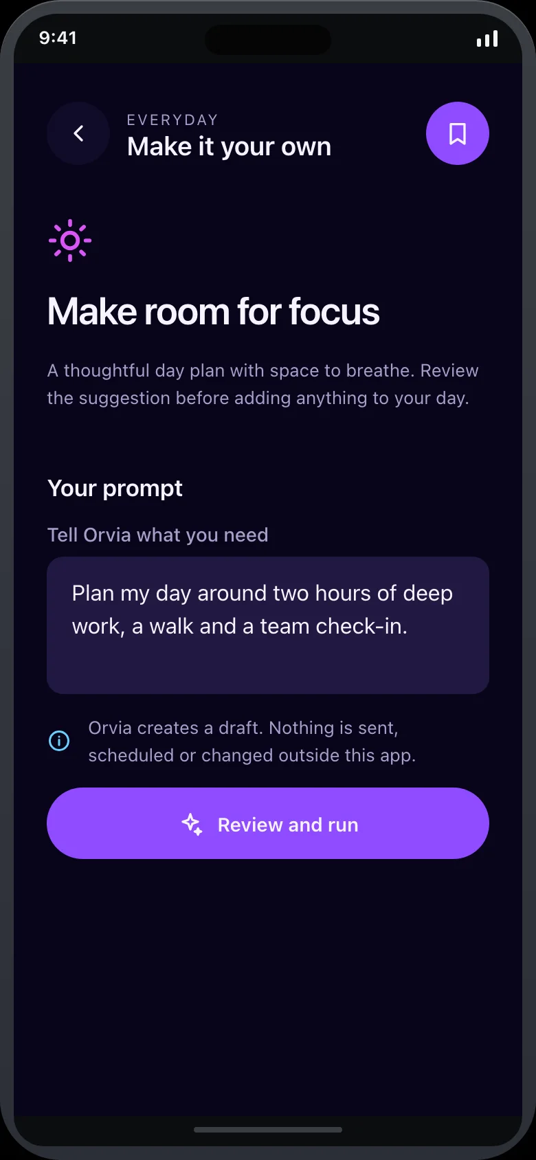 Orvia Voice — Command Detail