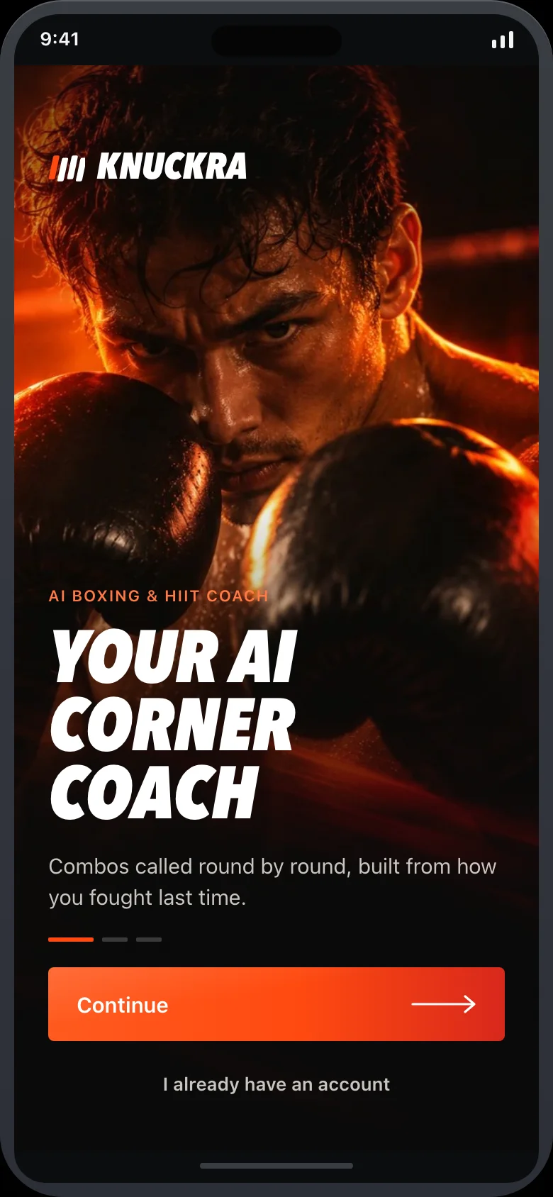 Knuckra (AI Boxing & HIIT Coach) — Onboarding