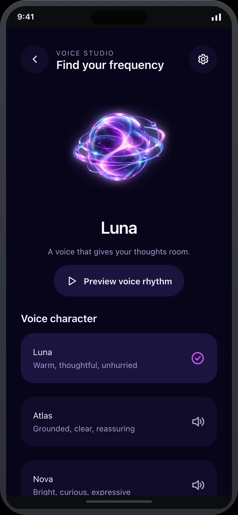 Orvia Voice — Voice Styles