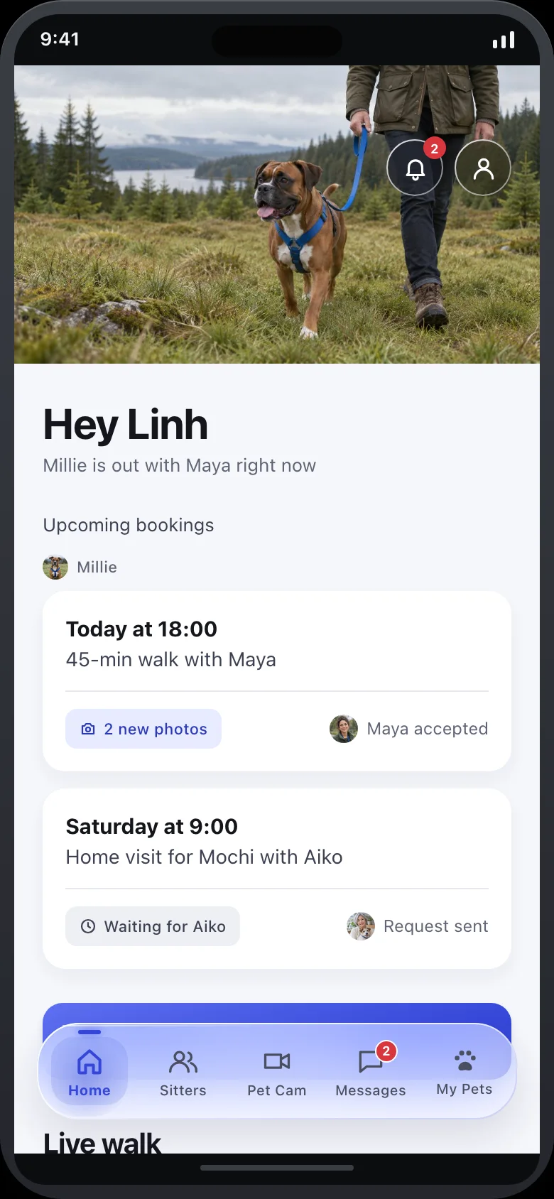 Tendro (AI Pet Sitter & Pet Cam) — Home