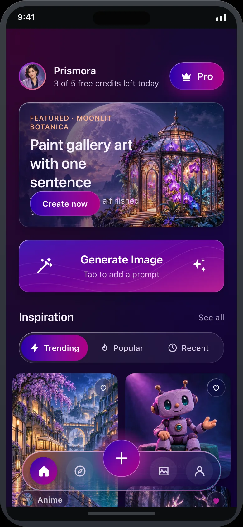 Prismora (AI Art Generator) — Home