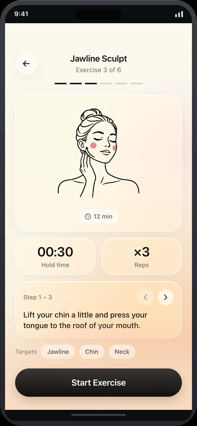 Mirelle (AI Face Yoga & Facial Aesthetics) — Exercise
