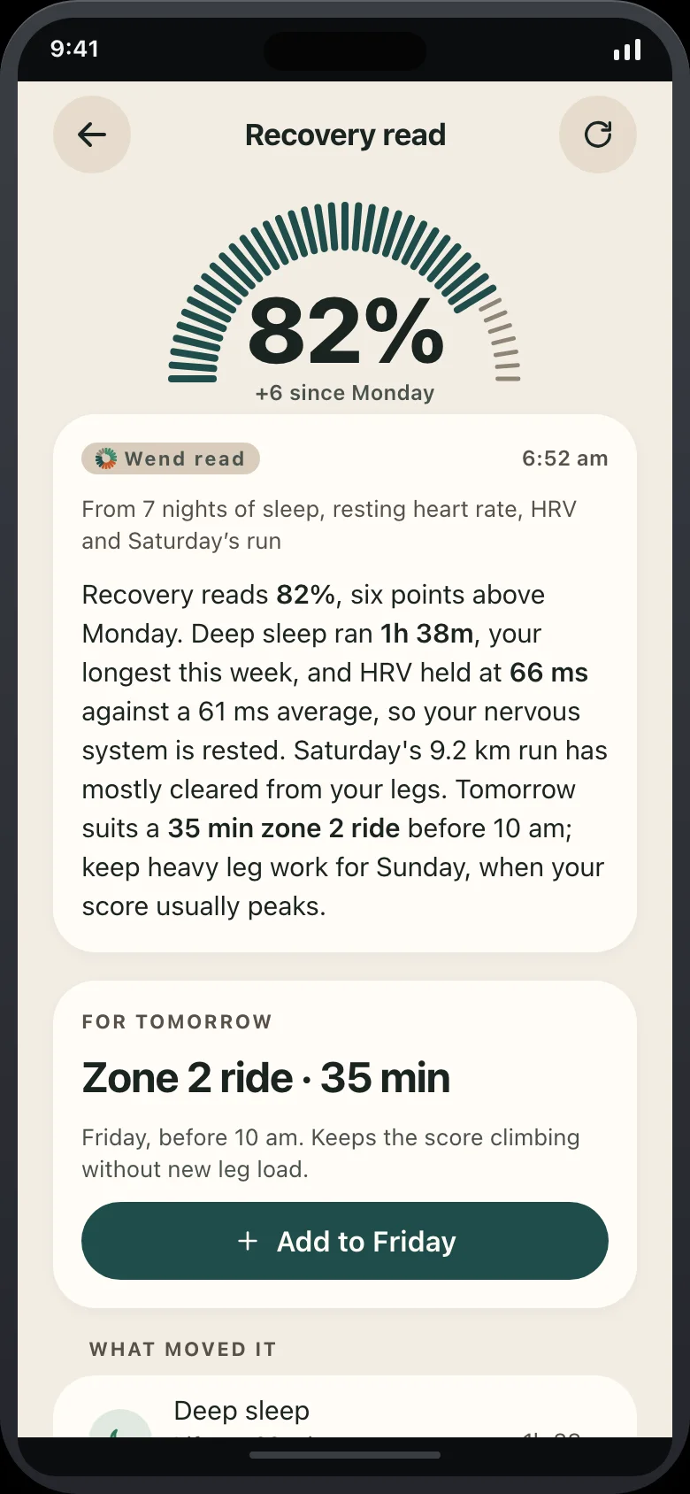 Wend (Movement & Recovery Coach) — Recovery