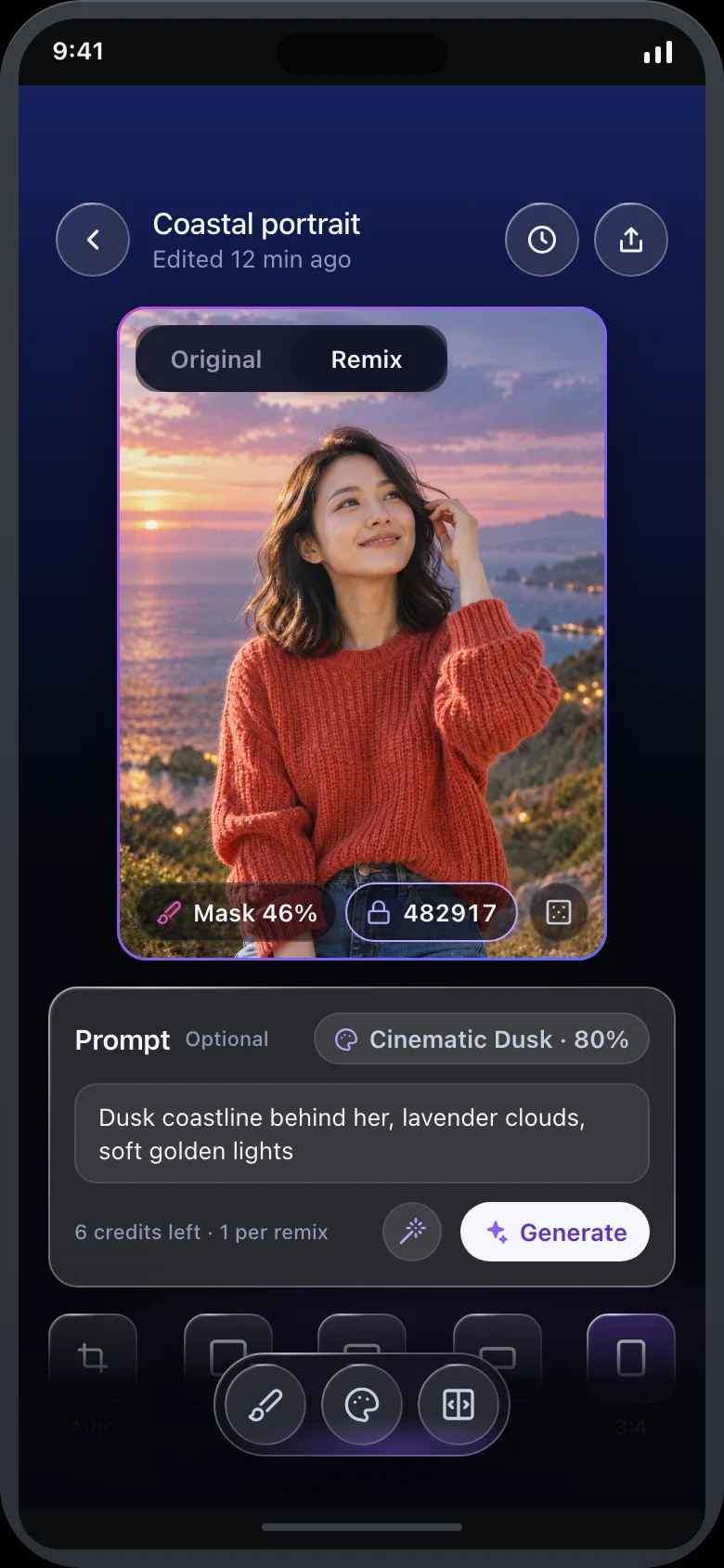 Virello (AI Image Remix Studio) — Editor