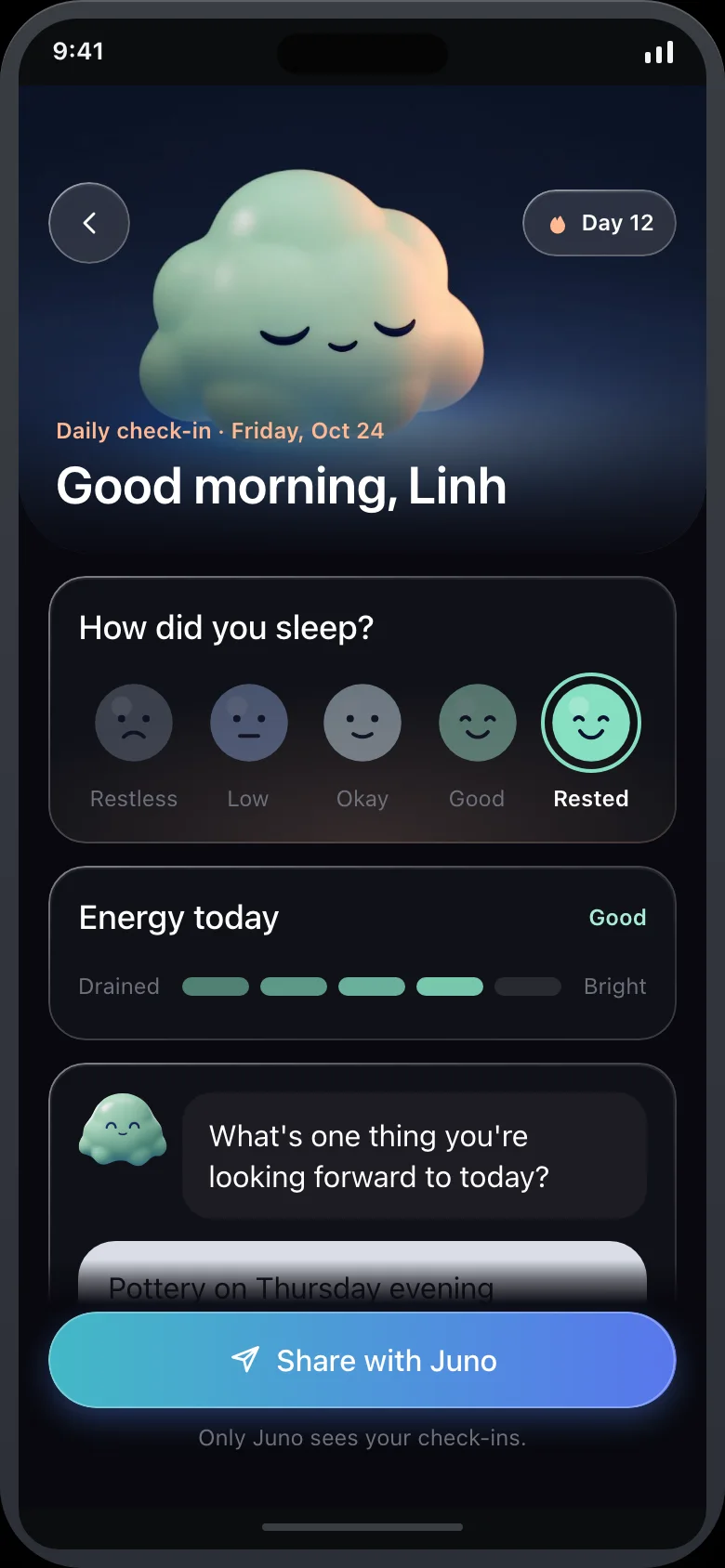 Mimbly (AI Companion) — Check In