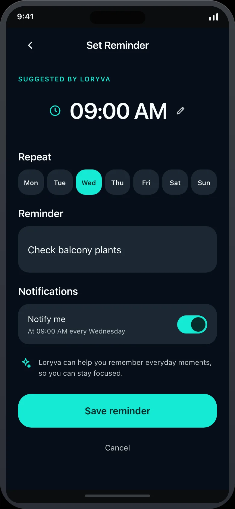 Loryva — Multimodal AI Assistant — Reminder