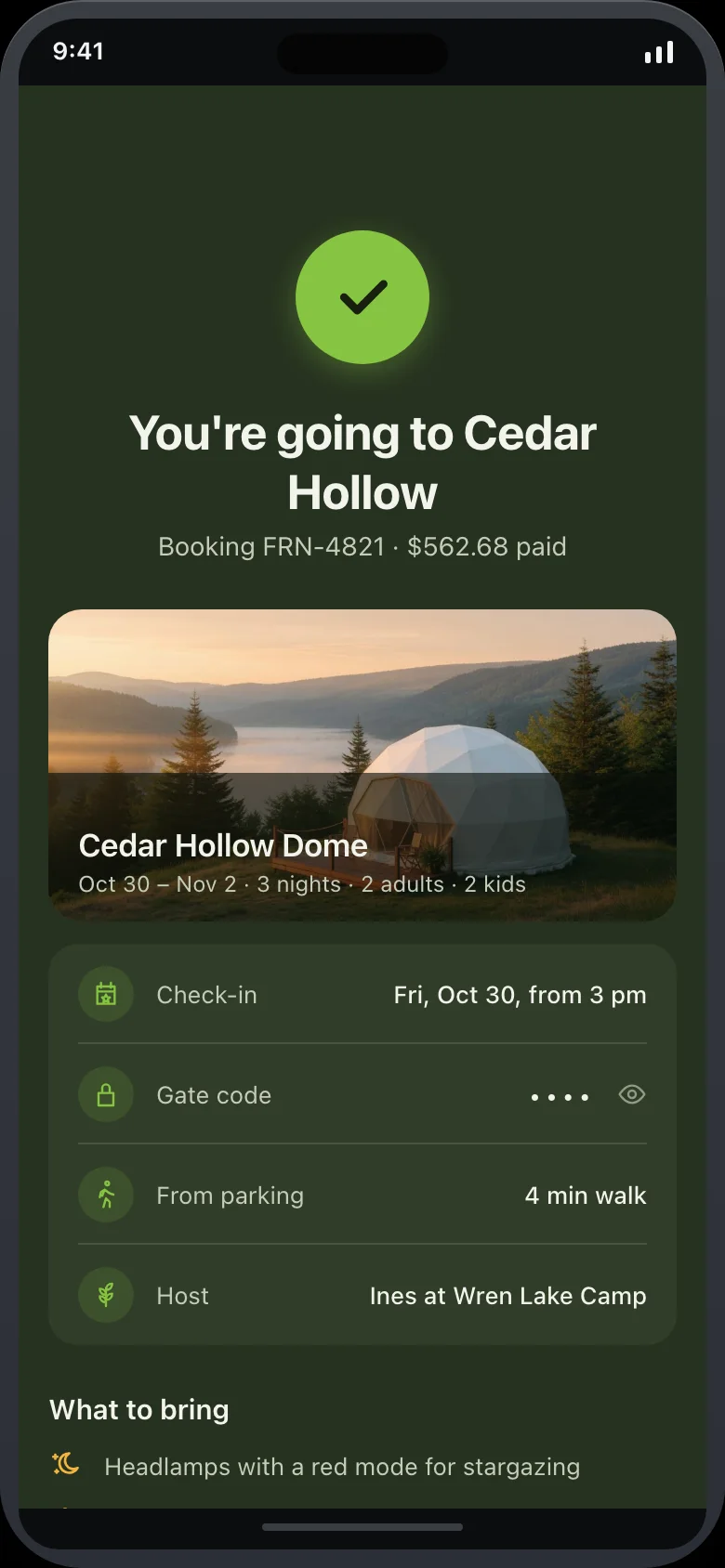 Fernlo (AI Glamping & Campsite Booking) — Confirmed