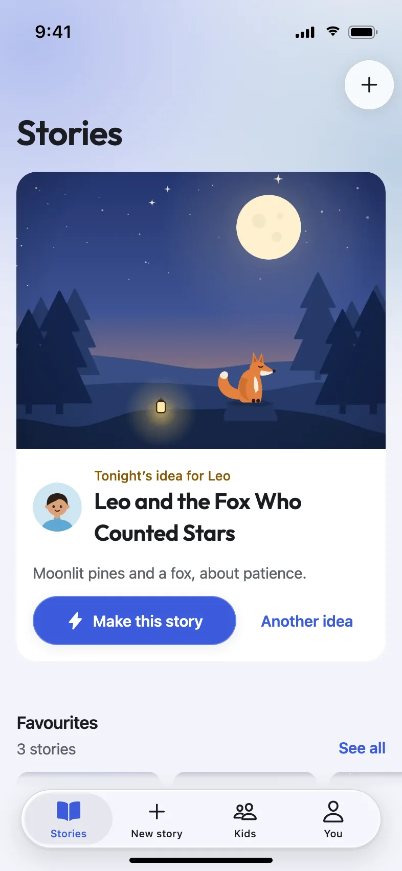 Storyloom AI Bedtime Story App — Tonight's story, made for them