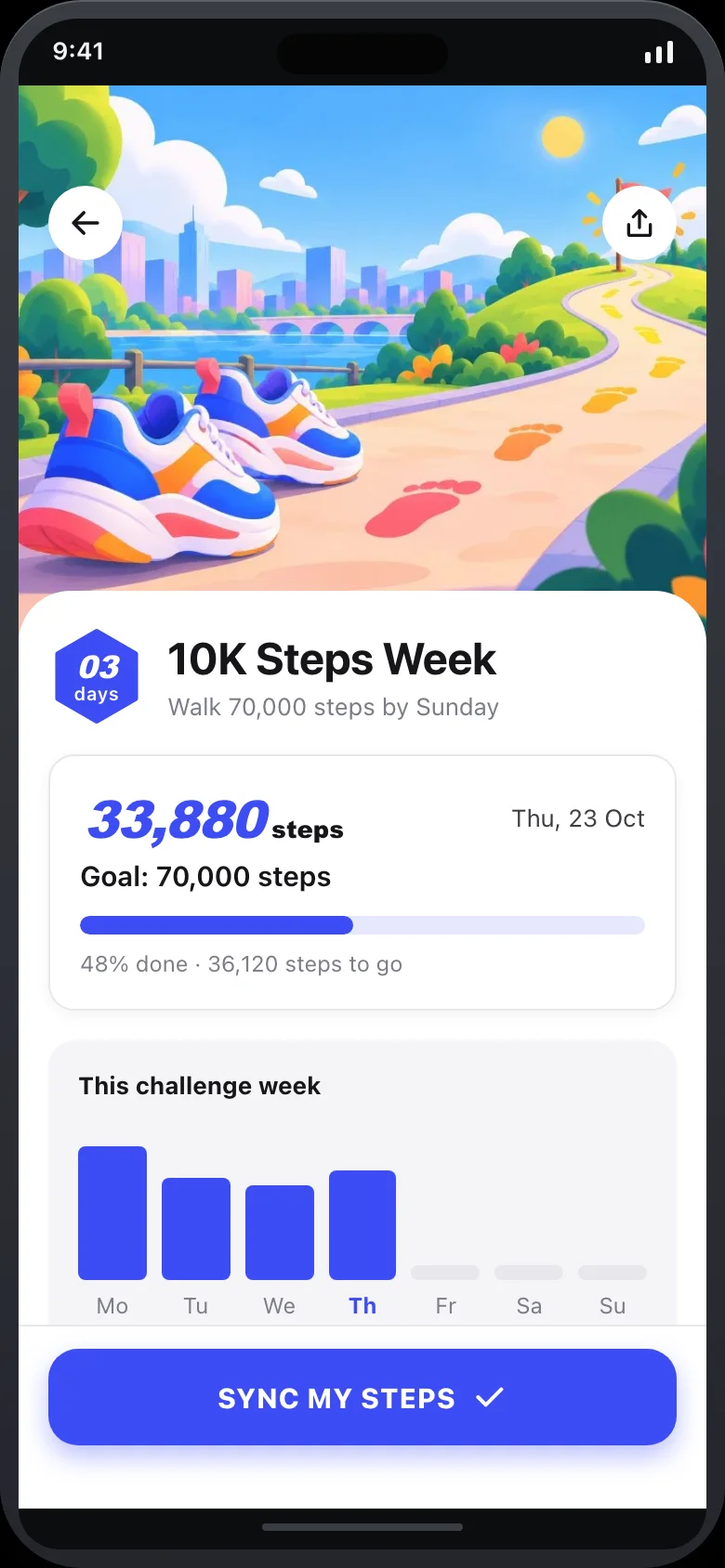 Stepwick (AI Fitness Challenges & Community) — Challenge Detail