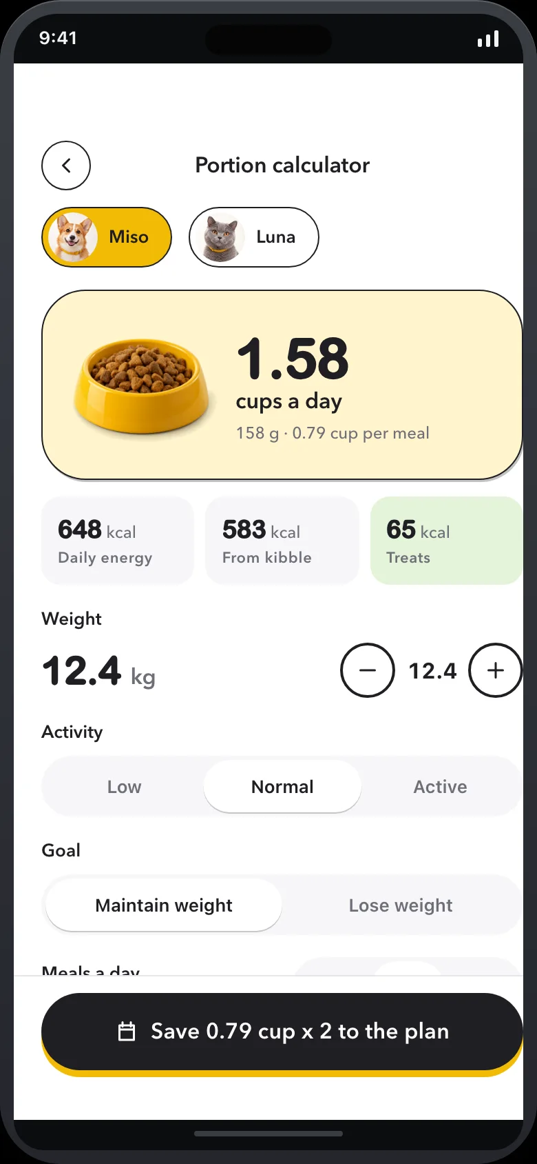 Snoutly (AI Pet Food Scanner) — Portion