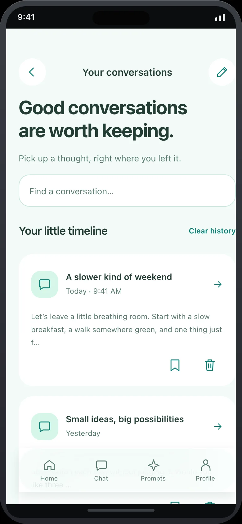 Kinora Chat — Conversations