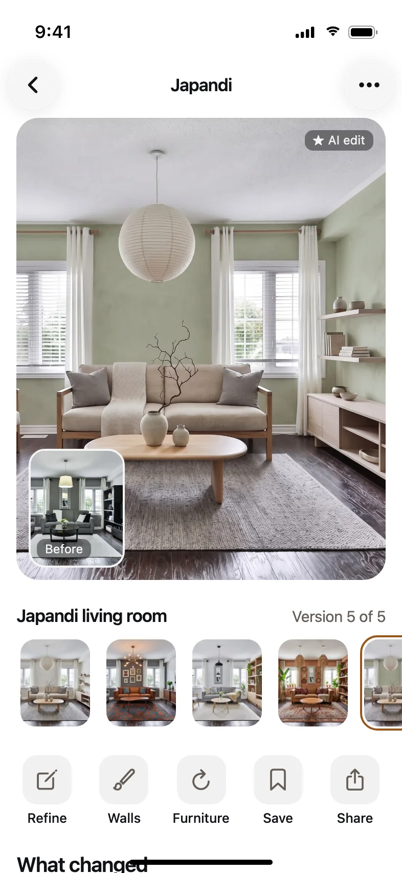 Hearth AI Room Redesign App — Repaint the walls in one tap