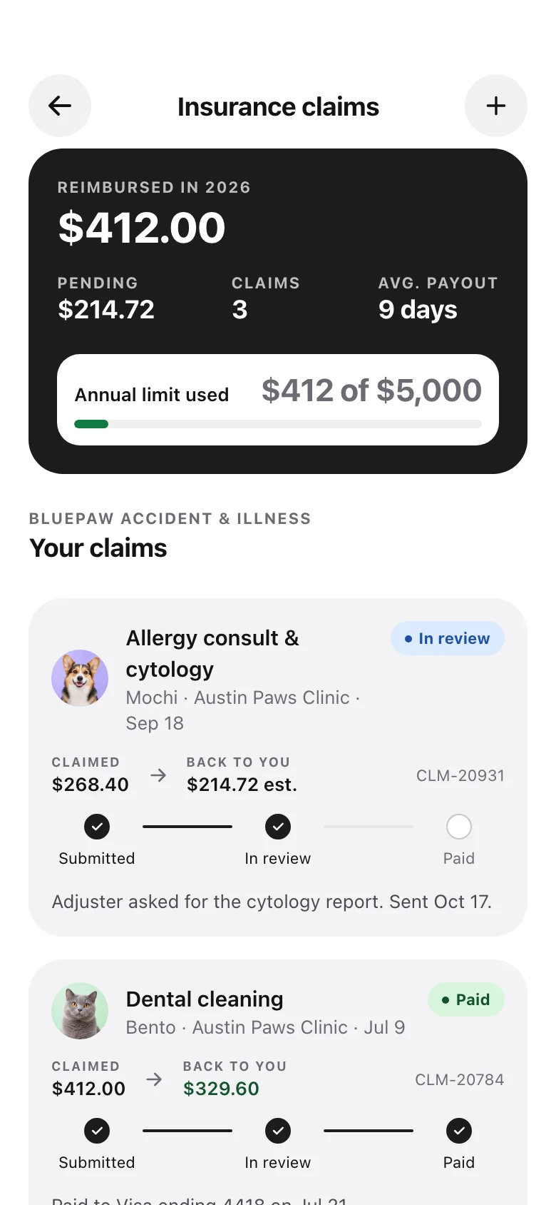Pawvia (Pet Health Passport) — Claims