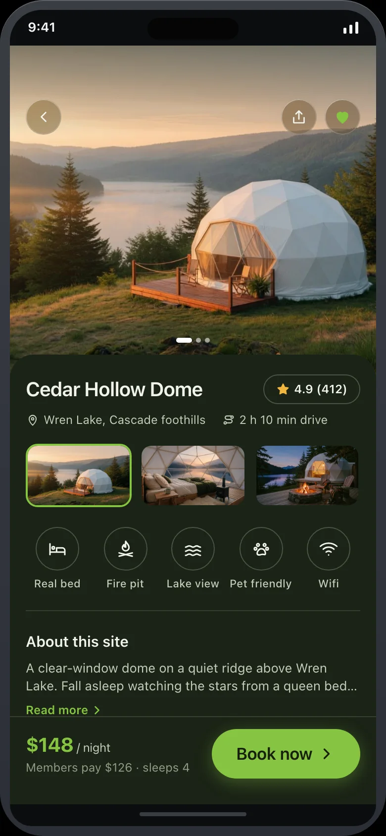 Fernlo (AI Glamping & Campsite Booking) — Site Detail