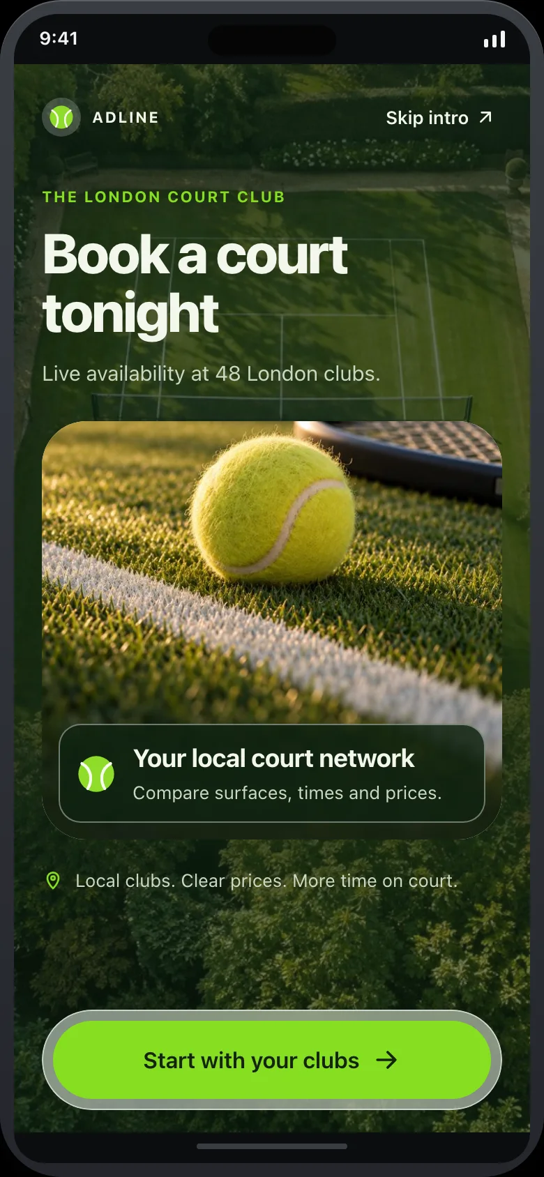 Adline (London Court Booking) — Onboarding