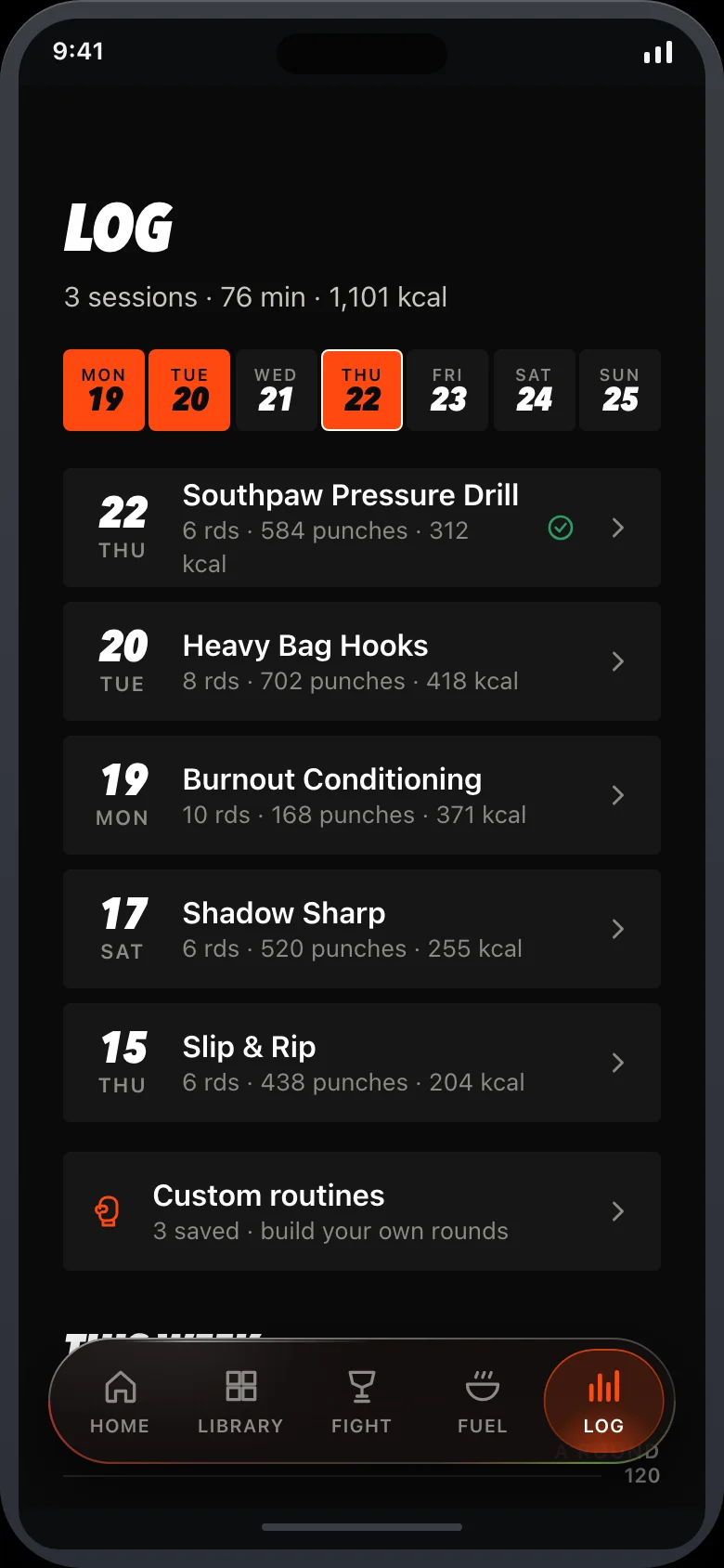 Knuckra (AI Boxing & HIIT Coach) — Log