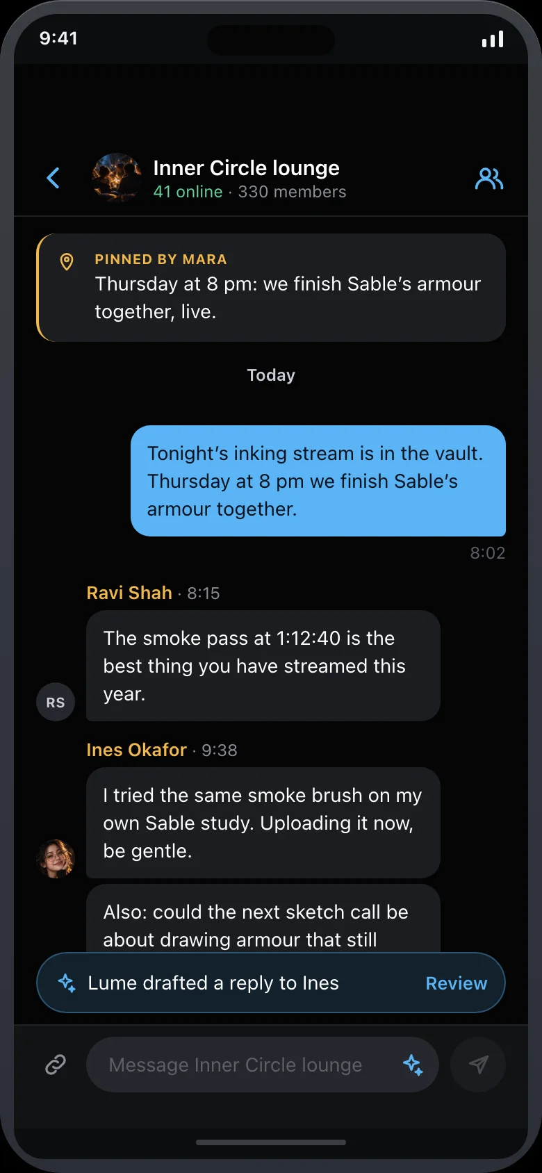 Fanlume (AI Creator Fan Club & Membership) — Group Chat