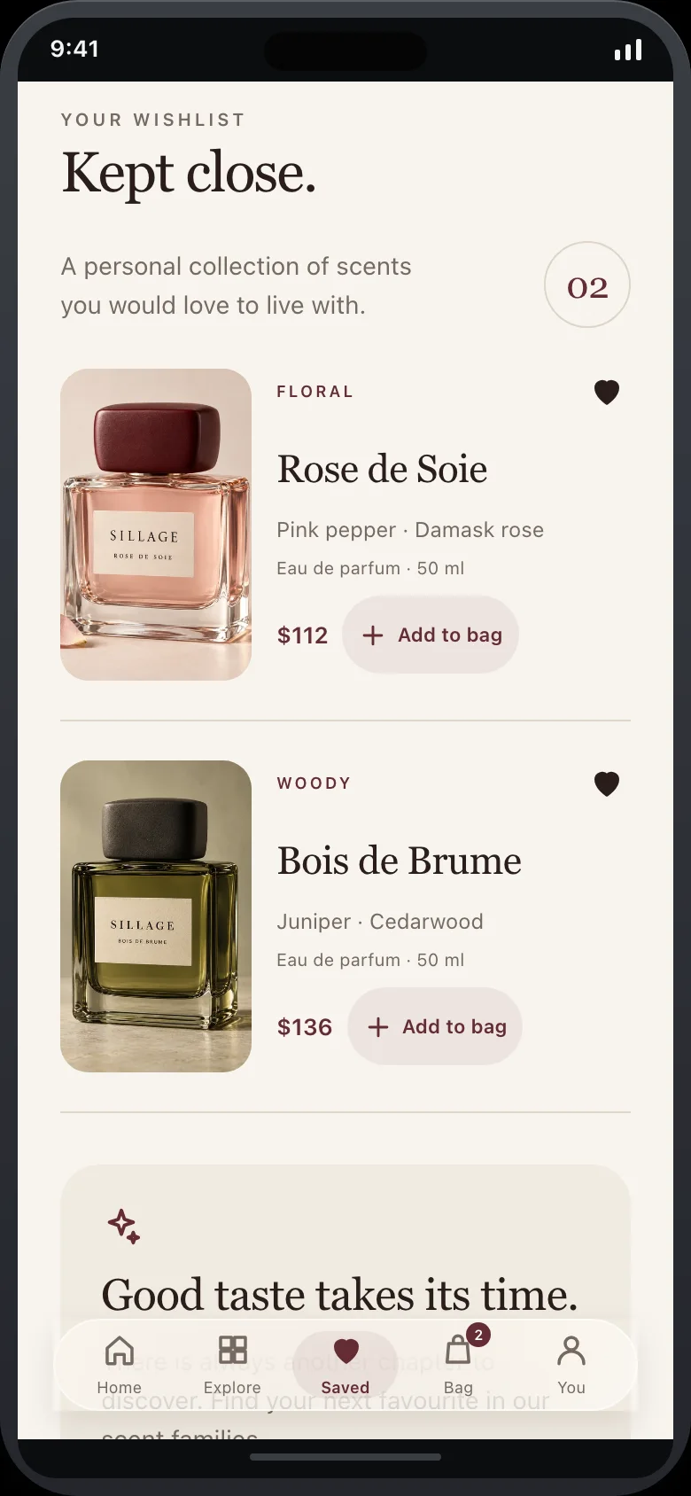 Sillage (Perfume Boutique) — Wishlist
