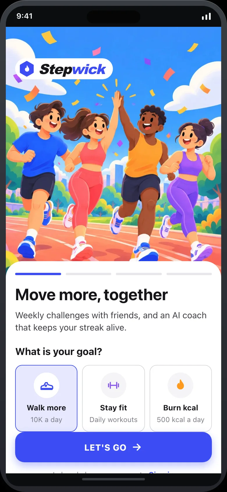 Stepwick (AI Fitness Challenges & Community) — Onboarding
