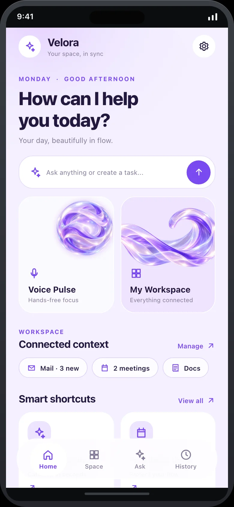 Velora Ambient AI — Home