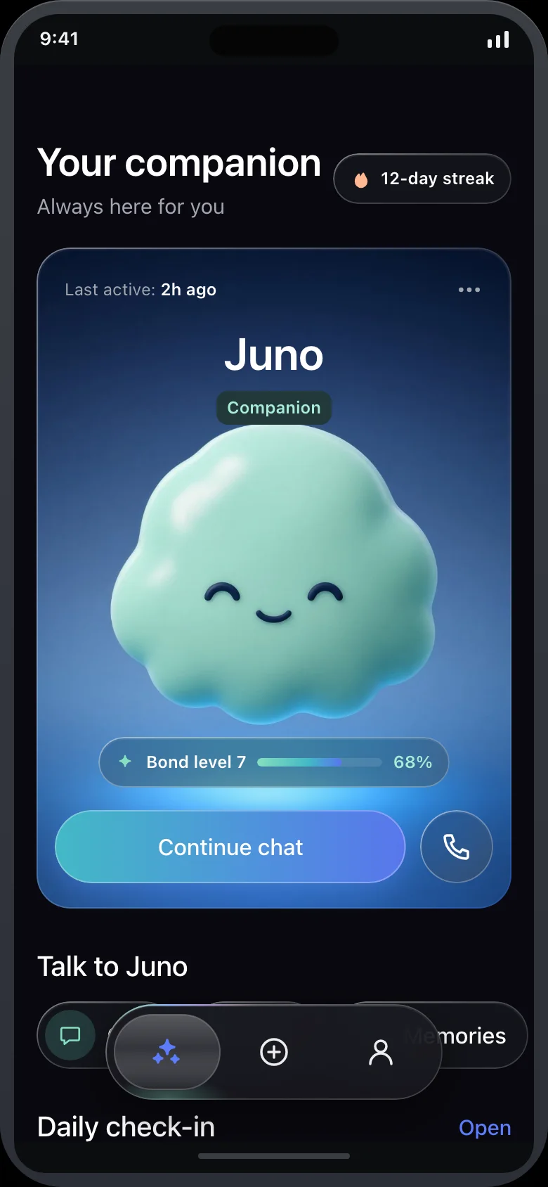 Mimbly (AI Companion) — Home