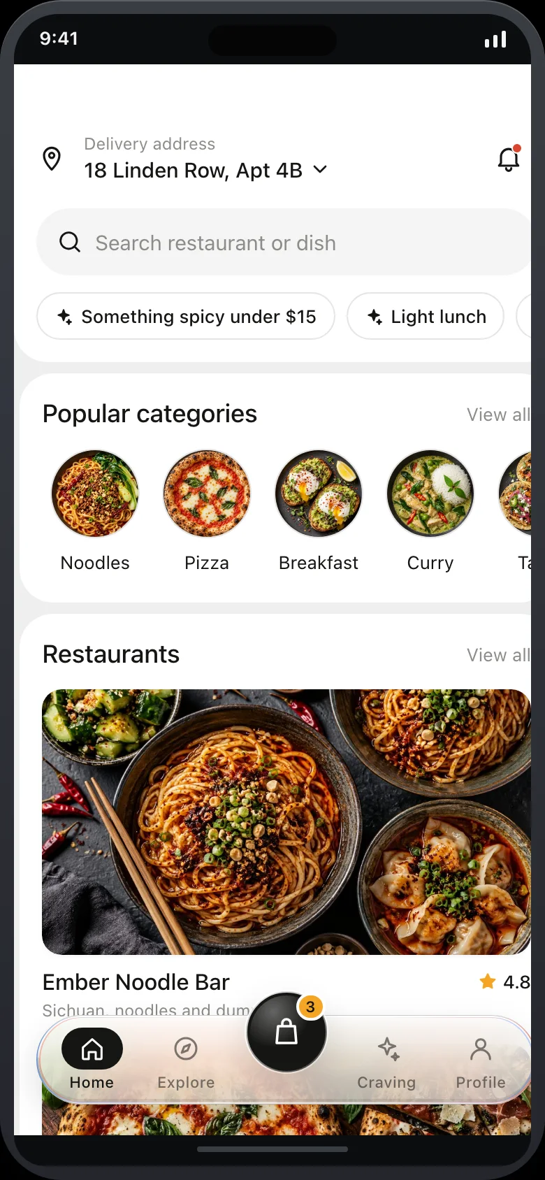 Yumora (AI Food Delivery Marketplace) — Home