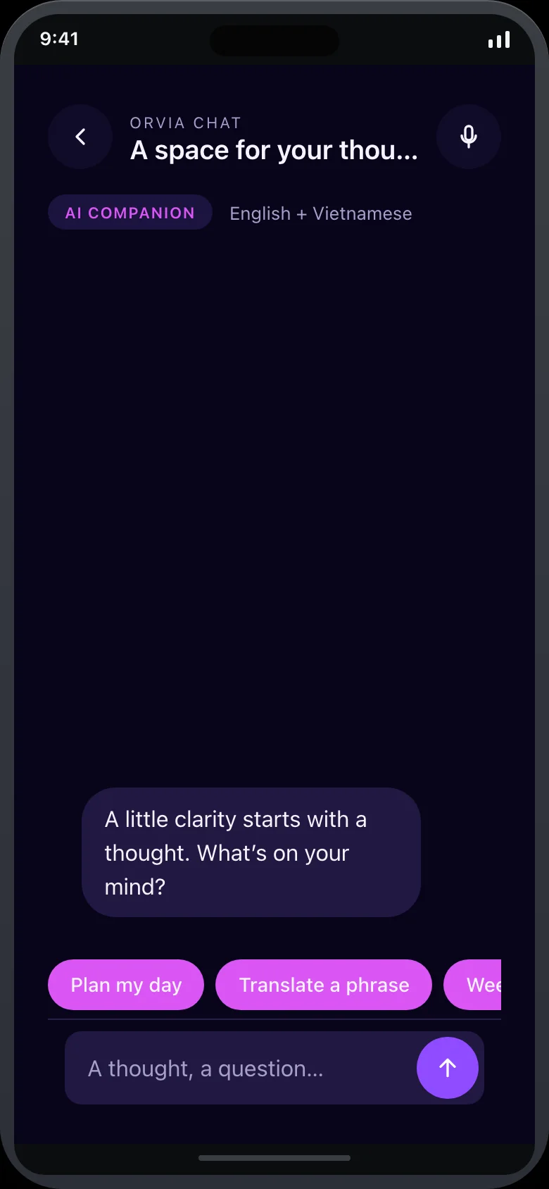 Orvia Voice — Chat