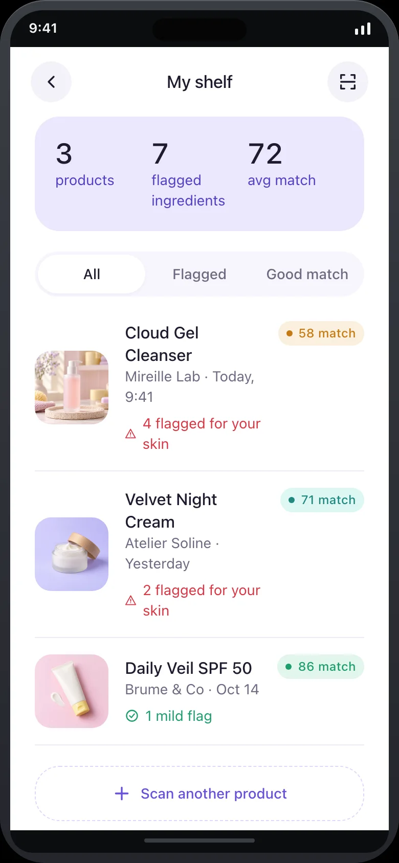 Nuvelle (AI Cosmetic Ingredient Scanner) — Shelf