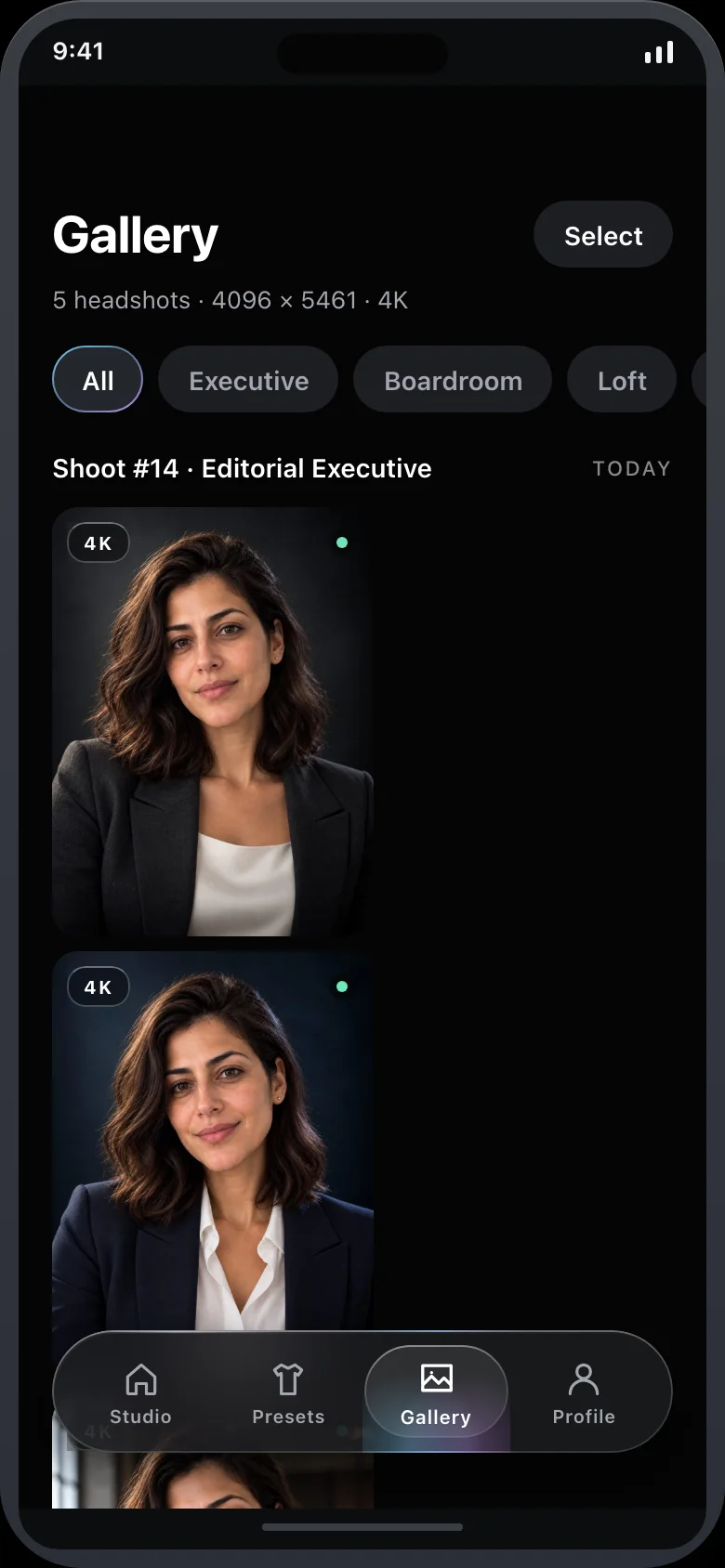 Sittera (AI Headshot Studio) — Gallery
