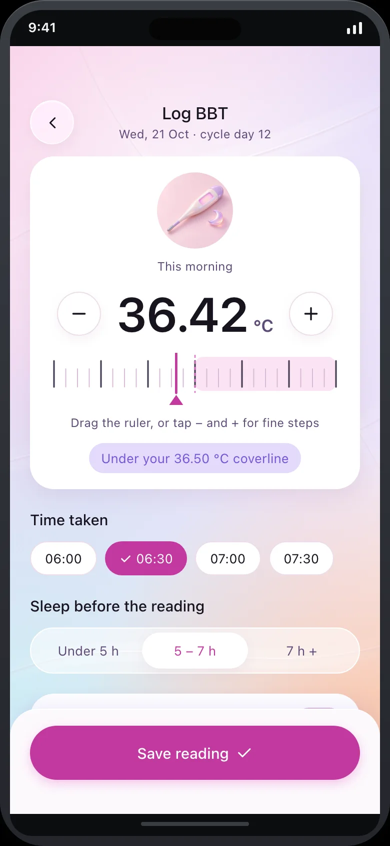 Ovaya (AI Fertility, BBT & Conception Coach) — Log Bbt