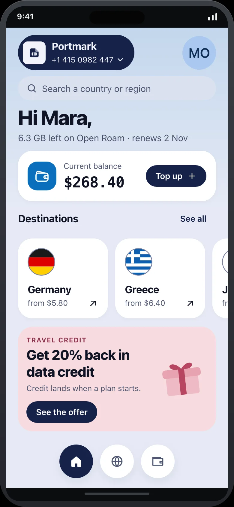 Portmark (eSIM Travel Line & Top Up) — Home