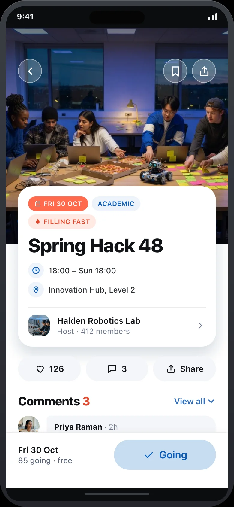 Campora (AI Campus Social Network) — Post