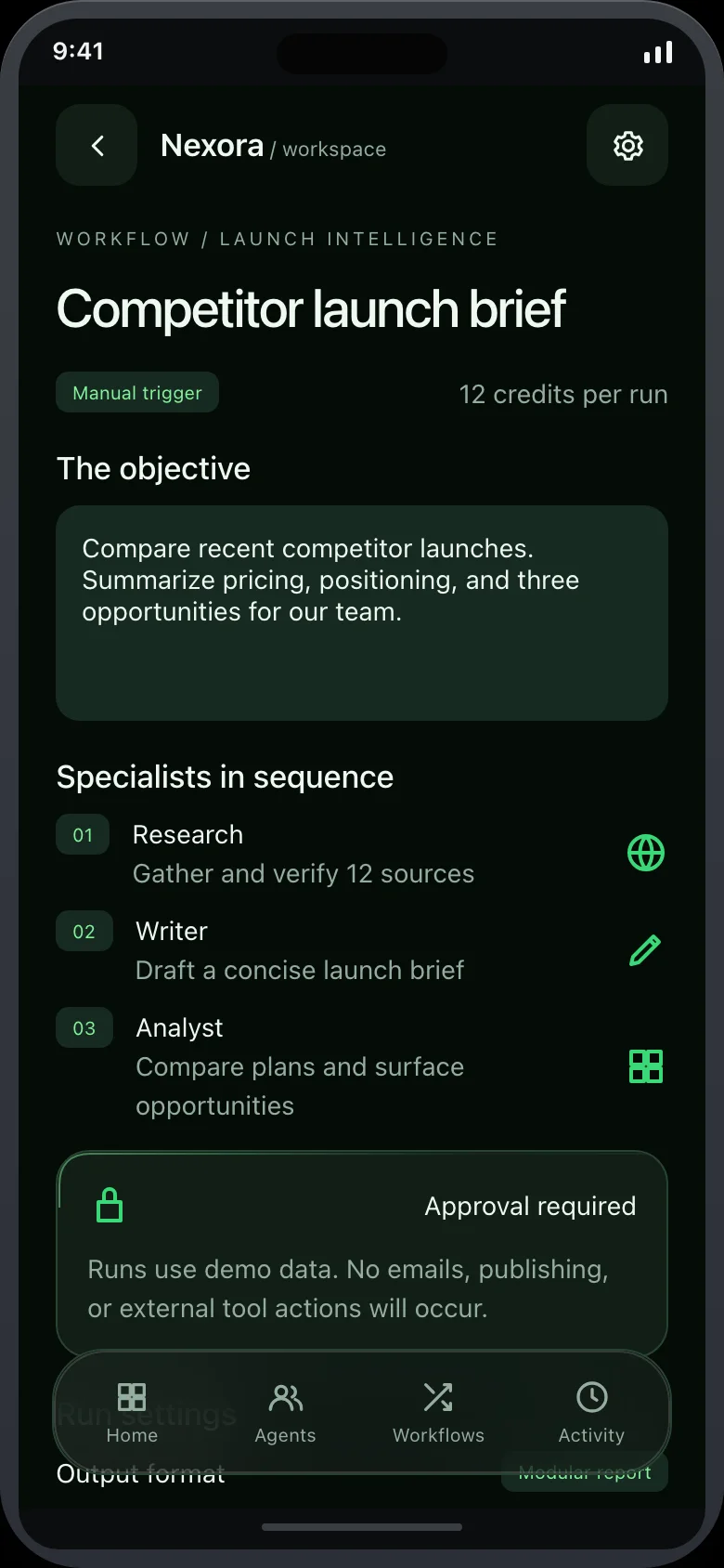 Nexora Agents — Workflow Detail