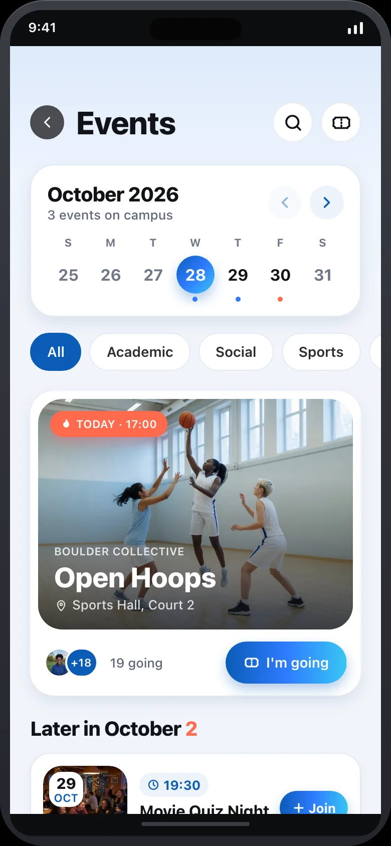 Campora (AI Campus Social Network) — Events