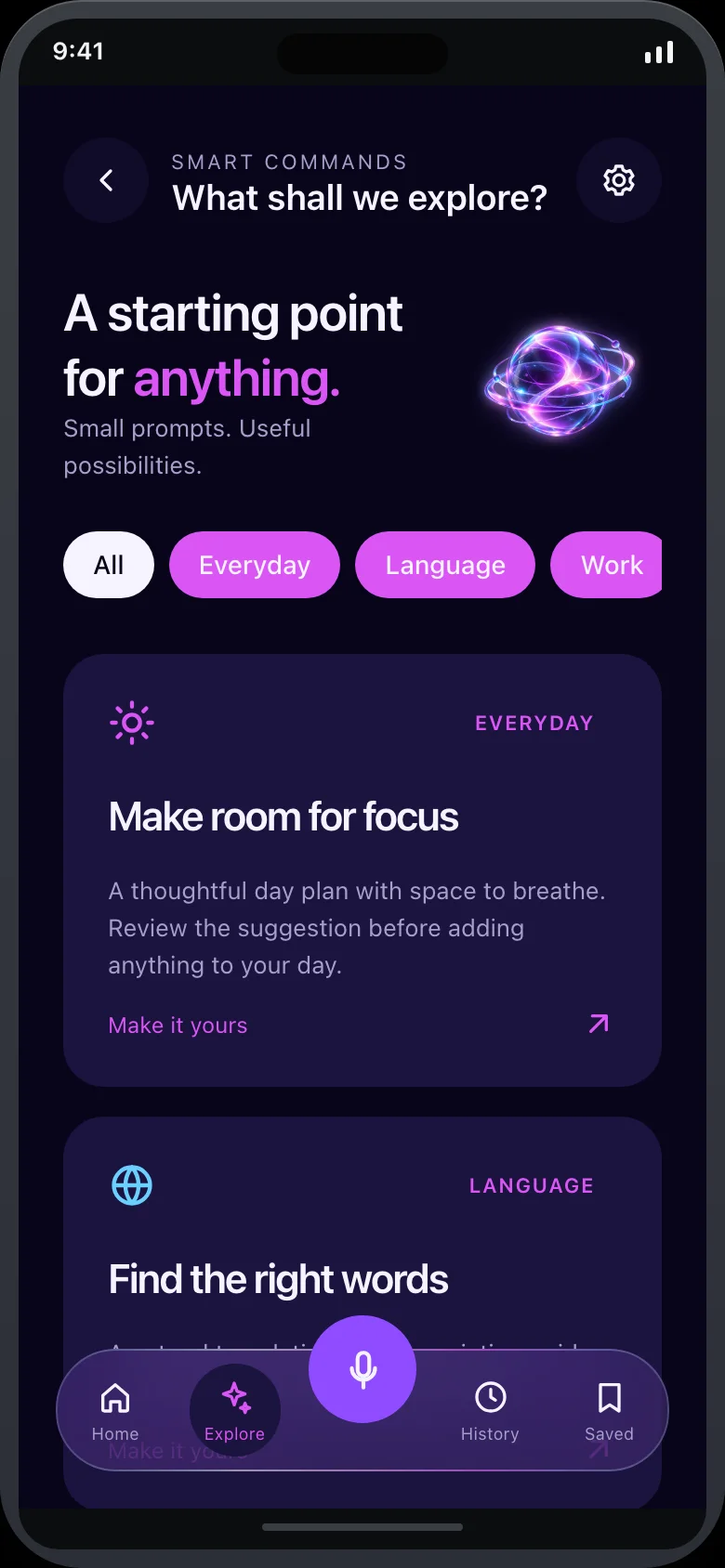 Orvia Voice — Commands